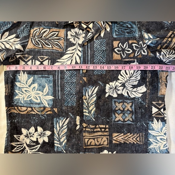 Vintage Pride of Hawaii Mens Button-Up Hawaiian Shirt Blue Print Size Large - Picture 4 of 7